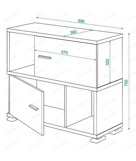 Тумба комбинированная Домино СБ-30/2 венге