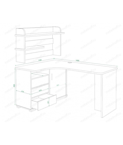 Стол Домино СР-145 белый/венге
