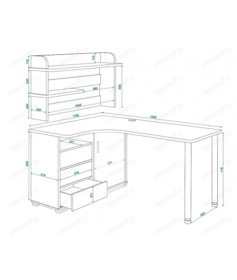 Стол письменный Домино СР-145СМ венге/хром