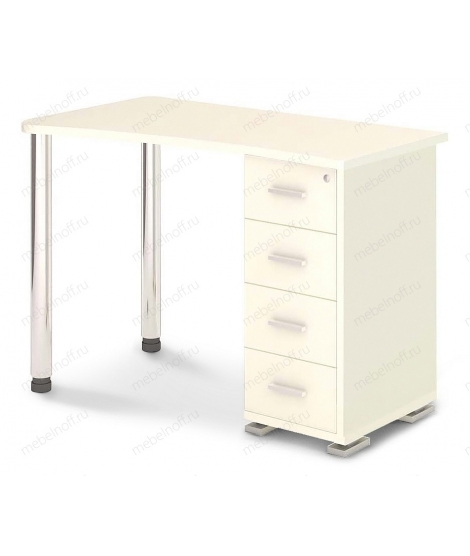 Стол письменный Домино нельсон СКМ-50 белый/хром