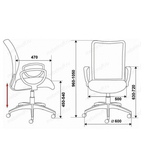 Кресло компьютерное Бюрократ CH-599/R/TW-97N