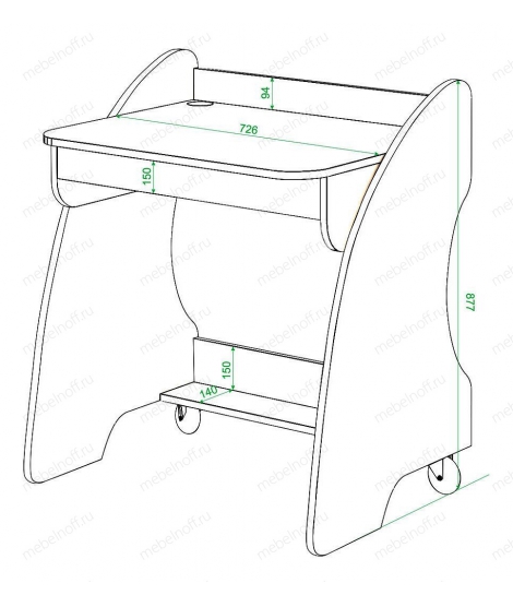 Стол компьютерный Домино нельсон СК-13 белый жемчуг/нельсон