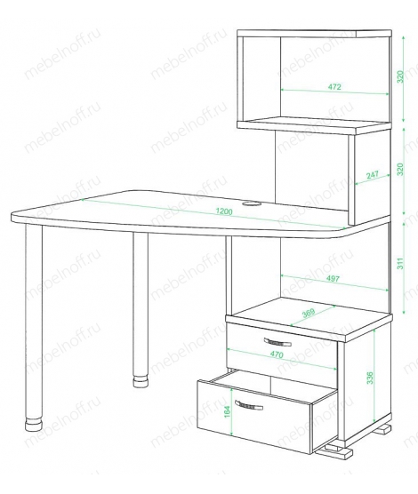 Стол компьютерный СКМ-60 хром/шамони