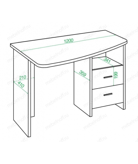 Стол письменный Домино Лайт СКЛ-Крл 120 венге/карамель