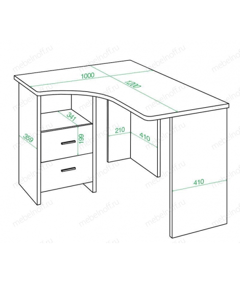 Стол письменный Домино Лайт СКЛ-Угл 120 белый/нельсон