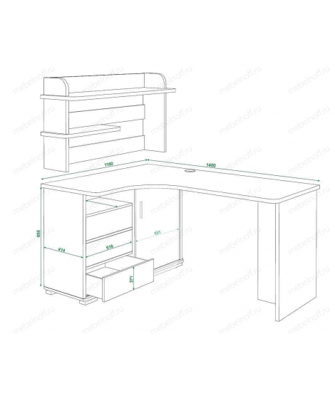Стол компьютерный Домино СР-145 карамельный