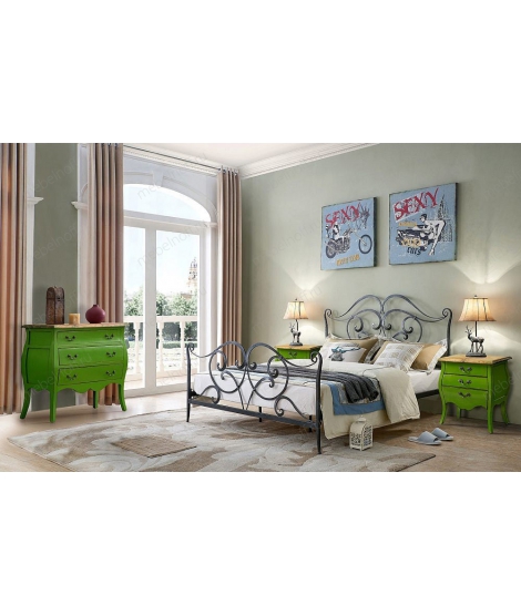 Комод FL-4022 зеленый/коричневый