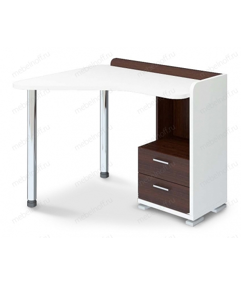 Стол письменный Домино СКМ-55 белый/венге/хром