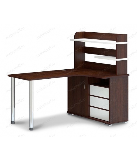 Стол Домино СР-145М белый/венге/хром