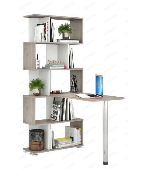 Стол компьютерный Домино нельсон СЛ-5СТ белый жемчуг/нельсон/хром