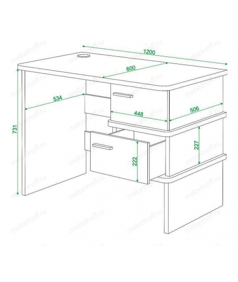 Стол письменный Домино нельсон СД-15С белый