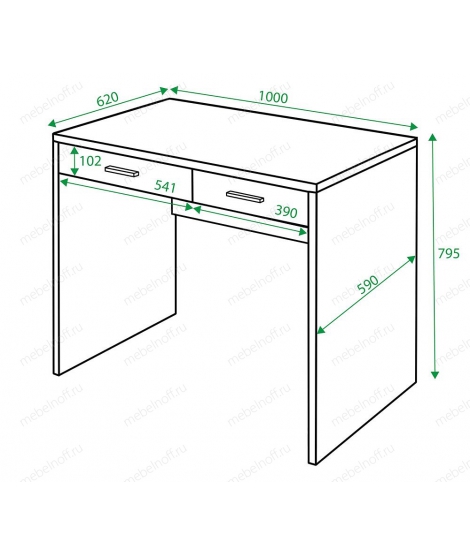 Стол письменный Домино нельсон СП-22С WT