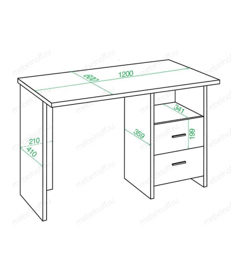 Стол письменный Домино Лайт СКЛ-Прям120 белый/нельсон