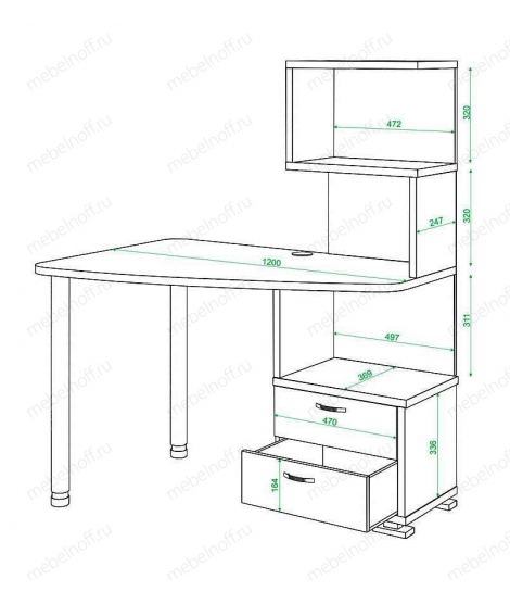 Стол компьютерный Домино СКМ-60 карамель/хром