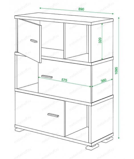 Тумба комбинированная Домино СБ-30/3 венге/карамельный