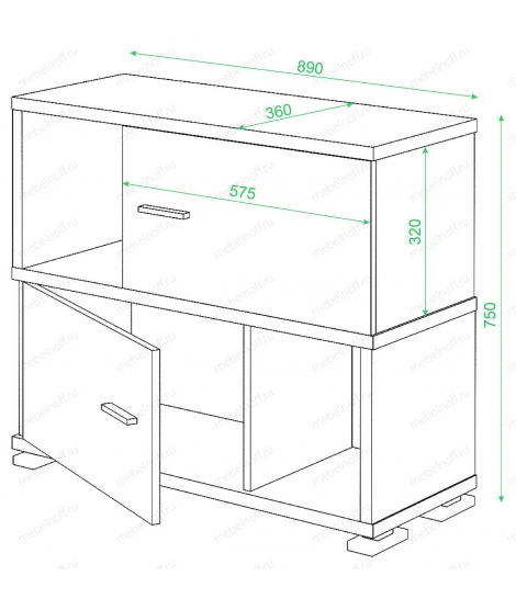 Тумба комбинированная СБ-30/2 карамель/шамони
