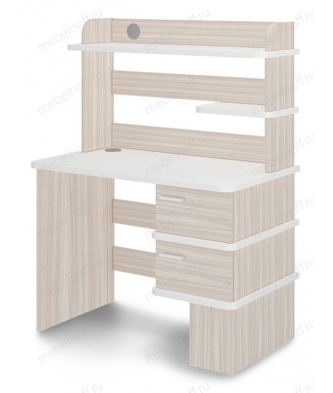 Стол компьютерный СД-15 белый жемчуг/карамель