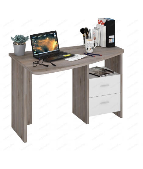 Стол письменный Домино Лайт СКЛ-Крл 120 белый/нельсон