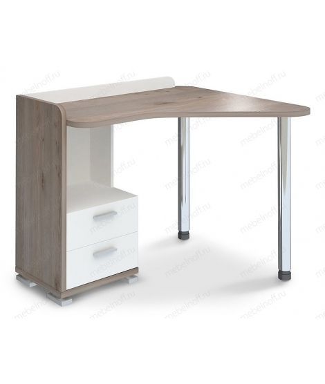 Стол письменный Домино нельсон СКМ-55 жемчуг/нельсон/хром