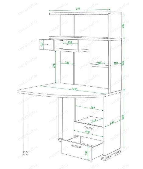 Стол компьютерный Домино нельсон СК-20 белый жемчуг/нельсон/хром