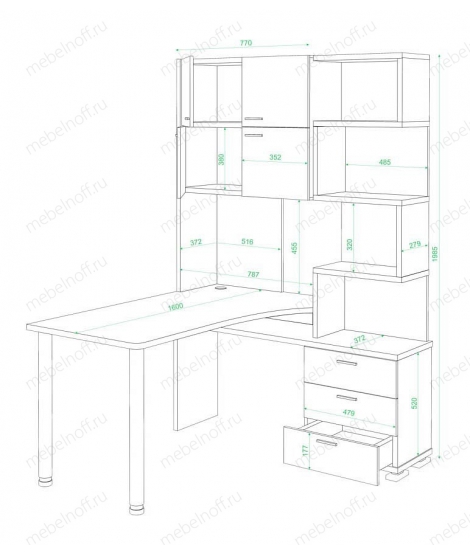 Стол компьютерный Домино нельсон СР-500М160 белый/нельсон/хром
