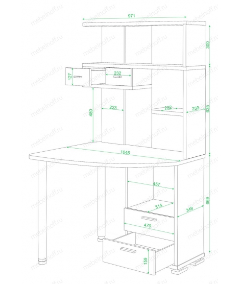 Стол компьютерный СК-20 карамель/хром/шамони