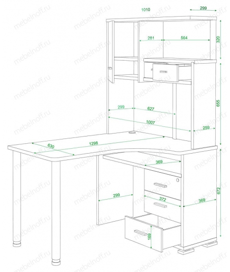 Стол компьютерный СР-130 хром/шамони