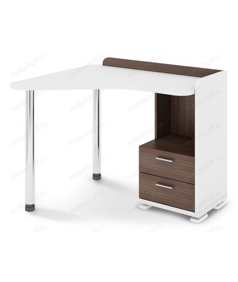 Стол письменный СКМ-55 белый жемчуг/хром