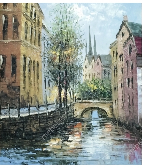 Картина "Городская река"