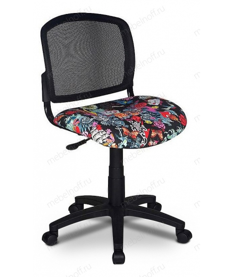 Стул компьютерный Бюрократ CH-296NX/TATTOOчерный/ черепа