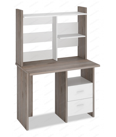 Стол компьютерный Домино Лайт СКЛ-Прям100+НКЛ-100 белый/нельсон