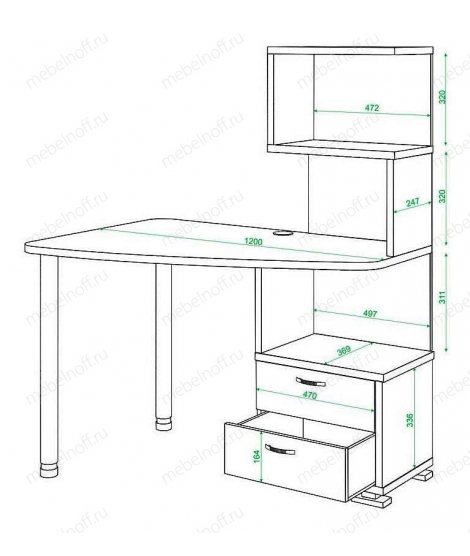 Стол Домино нельсон СКМ-60 белый/хром
