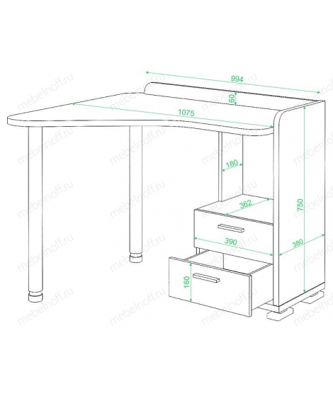 Стол письменный СКМ-55 карамель/хром