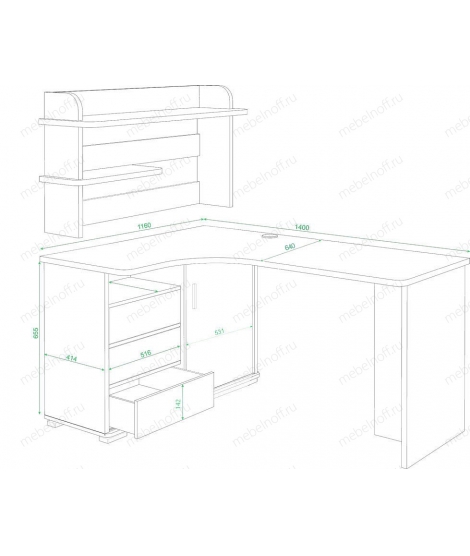 Стол компьютерный Домино СР-145 белый жемчуг/карамель