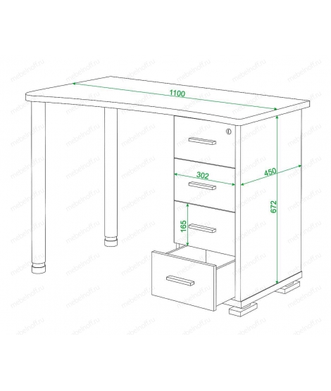 Стол письменный Домино нельсон СКМ-50 нельсон/хром
