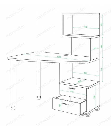 Стол компьютерный Домино нельсон СКМ-60 нельсон/синий мрамор/хром