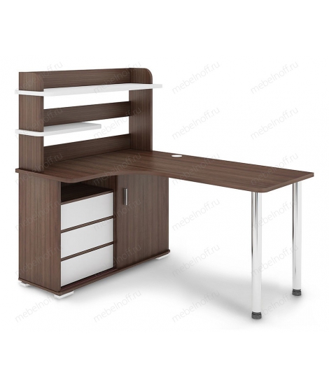 Стол СР-145М белый жемчуг/хром/шамони