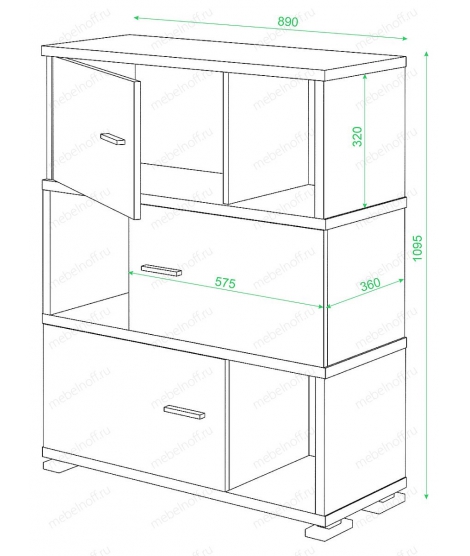 Тумба комбинированная СБ-30/3 шамони
