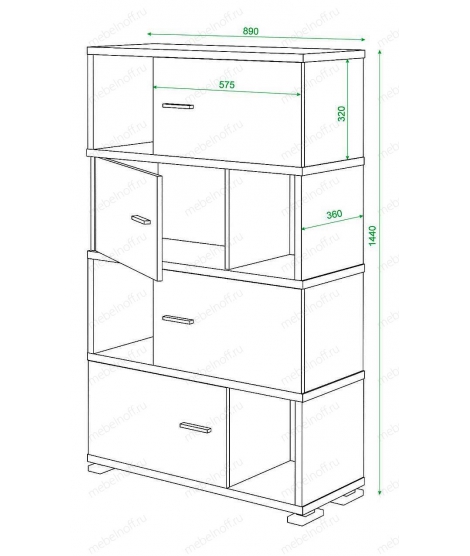 Тумба комбинированная Домино СБ-30/4 карамельный