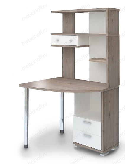 Стол компьютерный Домино нельсон СК-20 белый жемчуг/нельсон/хром