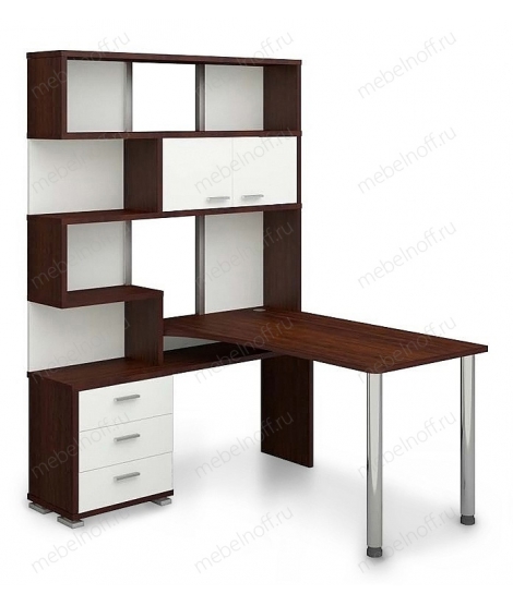 Стол компьютерный Домино СР-420-170 белый/венге/хром
