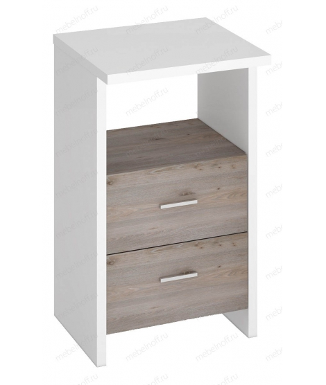 Тумбочка Домино Лайт ТЯЛ белый жемчуг/нельсон