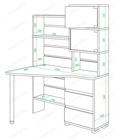 Стол компьютерный СР-322 нельсон/хром