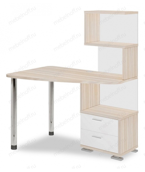 Стол компьютерный Домино СКМ-60 белый жемчуг/карамель