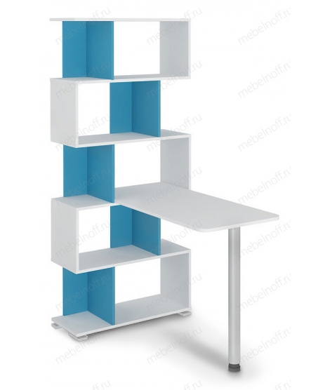 Стол компьютерный СЛ-5СТ белый жемчуг/синий мрамор