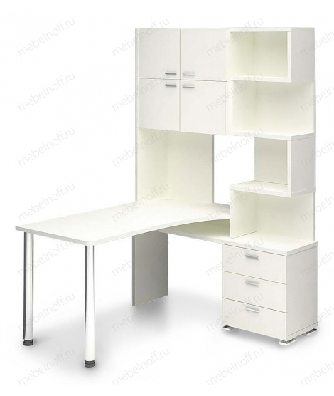 Стол компьютерный Латте СР-500М160 белый/хром