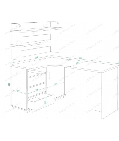 Стол компьютерный Домино СР-165 белый жемчуг/карамель
