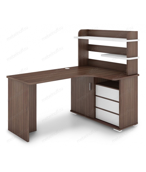 Стол компьютерный СР-145 белый жемчуг/шамони