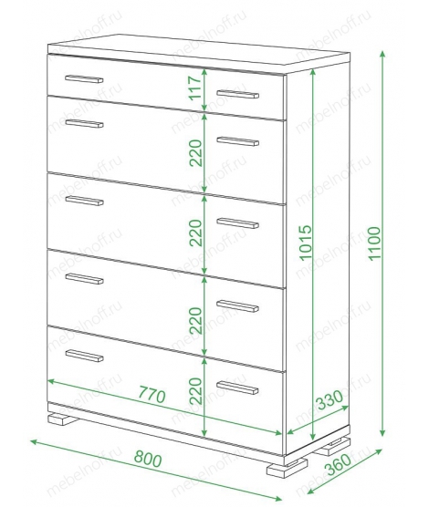 Комод Домино КМ-1 белый жемчуг