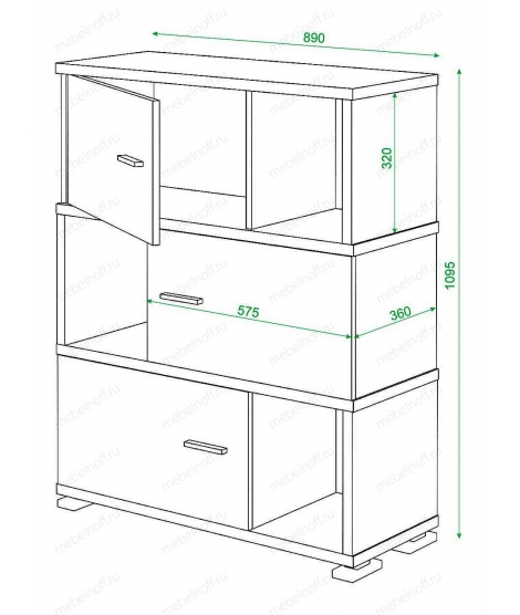 Тумба комбинированная Домино СБ-30/3 карамельный